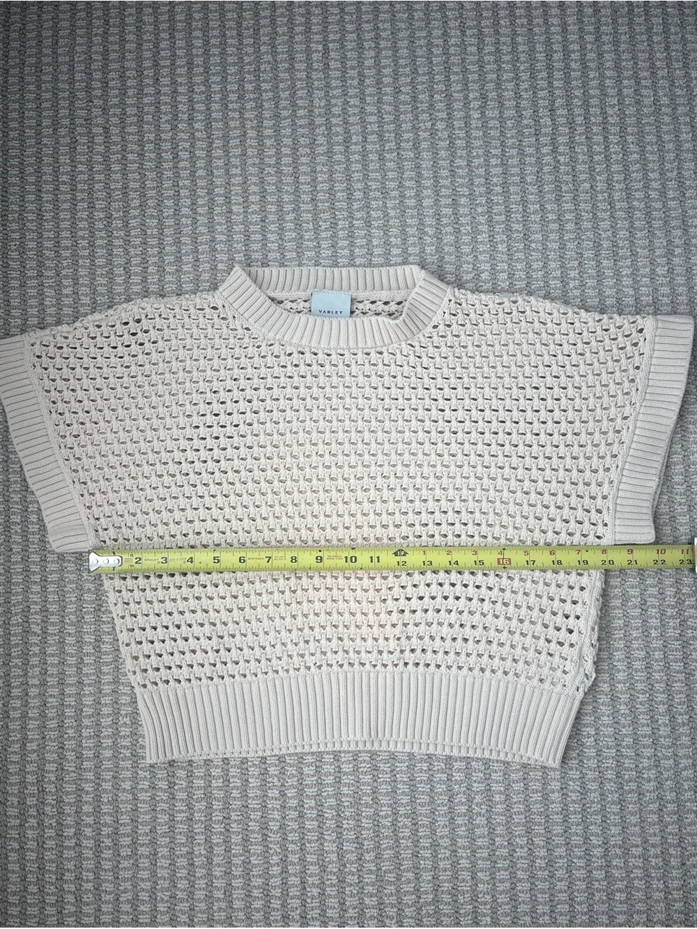 Varley Julianna Open Knit Short Sleeve Sweater Size Small